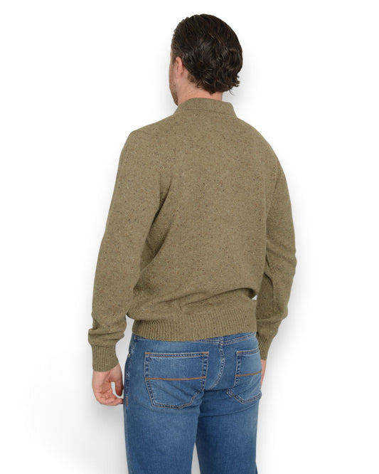 Polo Collar Pullover Dark Beige