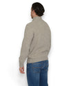 Mock Zip Pullover Beige Grey