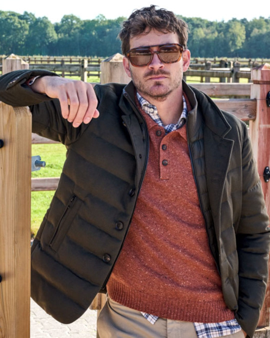 Polo Collar Pullover Stone Red