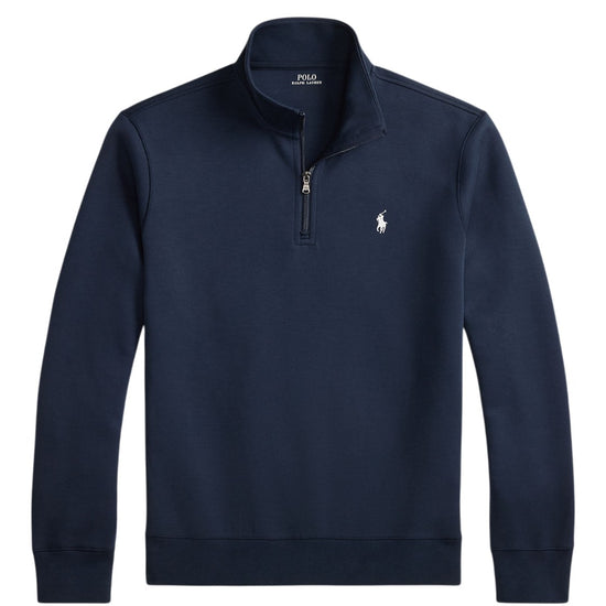 Double Knit Cotton Half Zip Sweater Aviator Navy