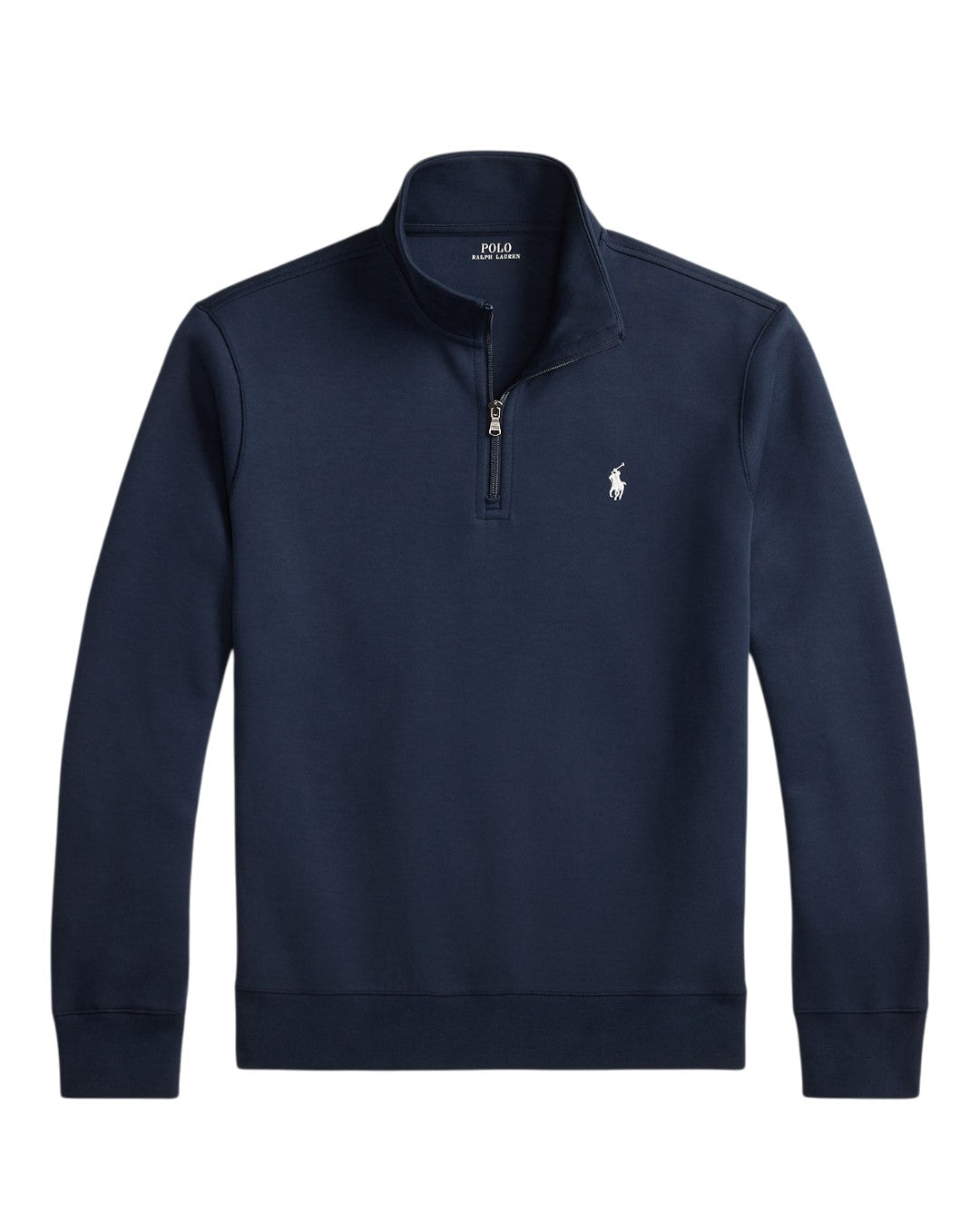 Double Knit Cotton Half Zip Sweater Aviator Navy