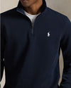 Double Knit Cotton Half Zip Sweater Aviator Navy