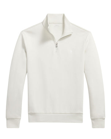 Double Knit Cotton Half Zip Sweater Stone Pebble