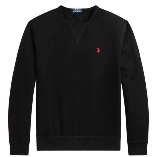 Fleece Crew Neck Sweater Polo Black