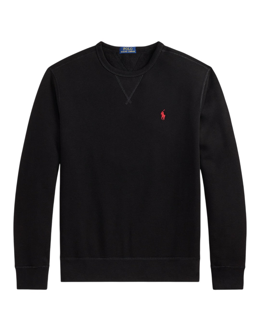 Fleece Crew Neck Sweater Polo Black