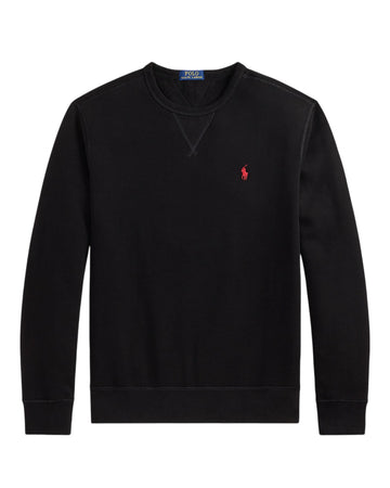 Fleece Crew Neck Sweater Polo Black