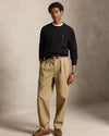 Fleece Crew Neck Sweater Polo Black