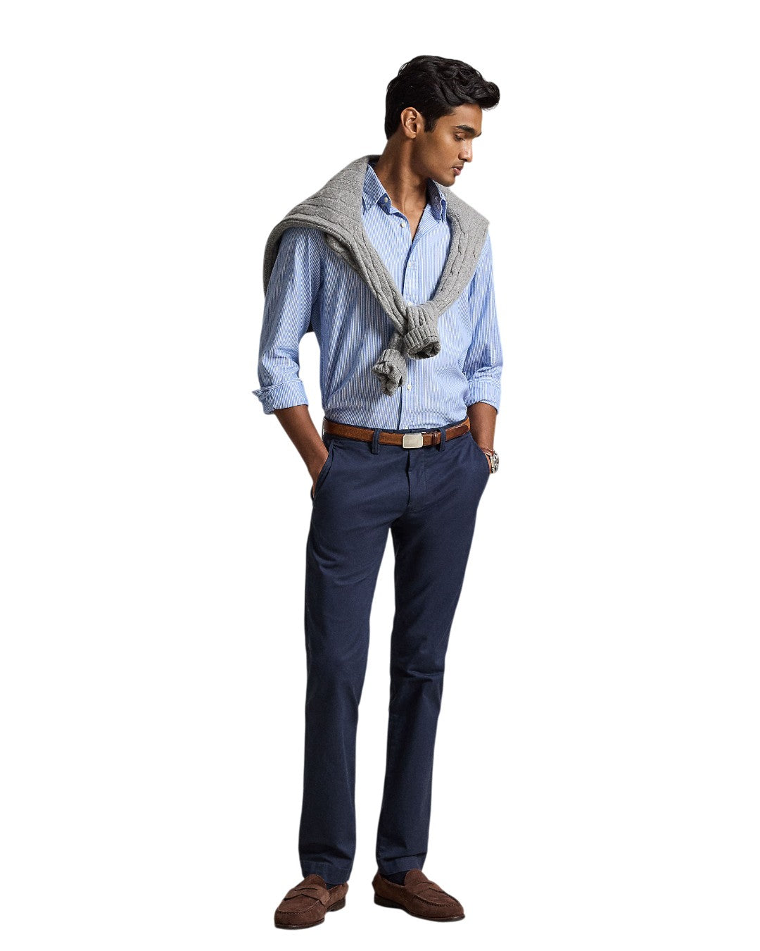 Stretch Oxford Sport Shirt BSR Blue White