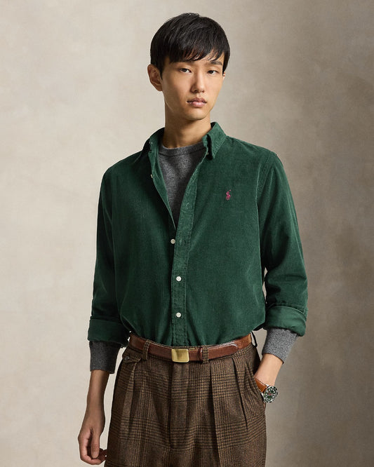 Corduroy Sport Shirt Moss Agate Wine