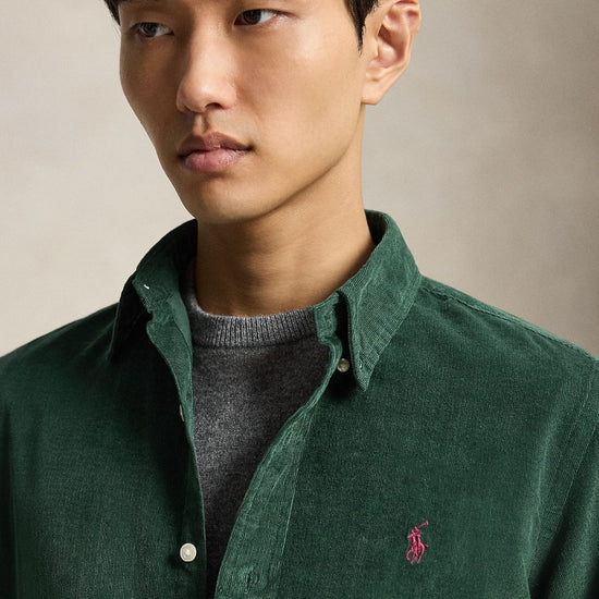 Corduroy Sport Shirt Moss Agate Wine