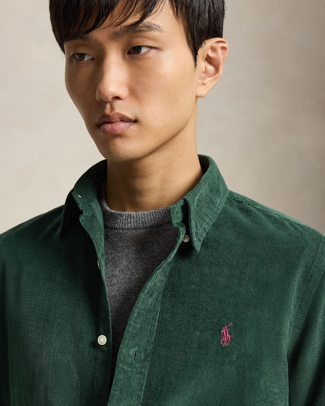 Corduroy Sport Shirt Moss Agate Wine