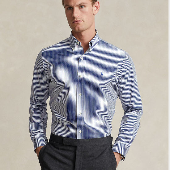 Bistretch Poplin Sport Shirt Navy White
