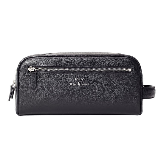Pebble Leather Shave Kit Pouch Black