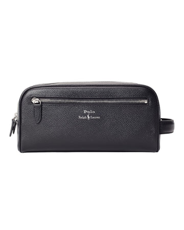Pebble Leather Shave Kit Pouch Black