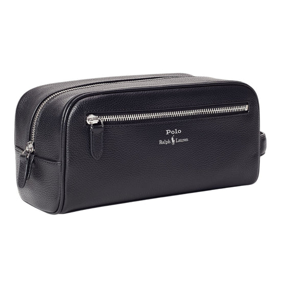 Pebble Leather Shave Kit Pouch Black