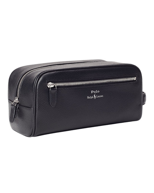 Pebble Leather Shave Kit Pouch Black