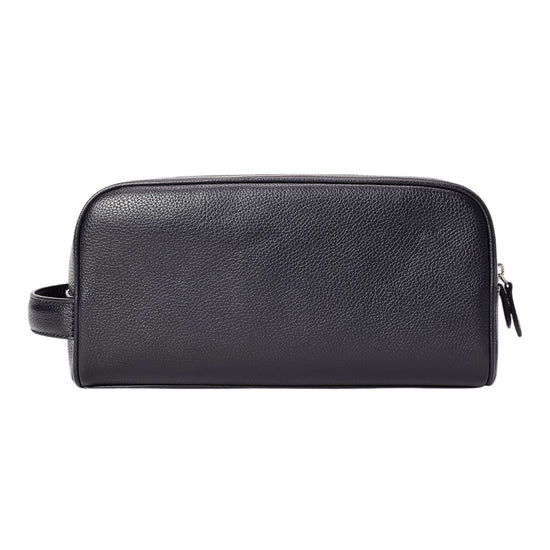 Pebble Leather Shave Kit Pouch Black