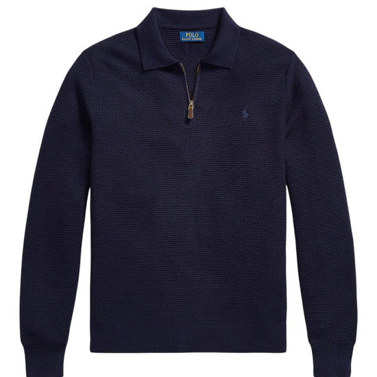 Merino Wool Half Zip Pullover Hunter Navy