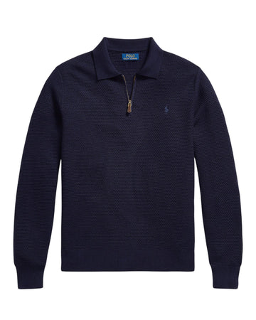 Merino Wool Half Zip Pullover Hunter Navy