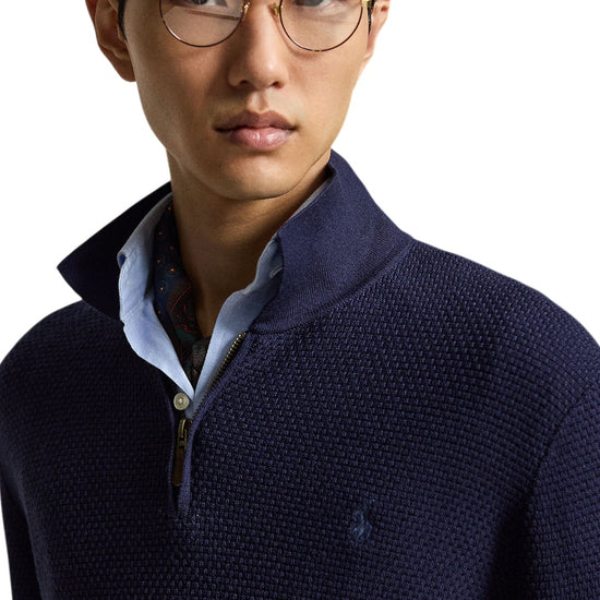 Merino Wool Half Zip Pullover Hunter Navy