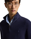Merino Wool Half Zip Pullover Hunter Navy