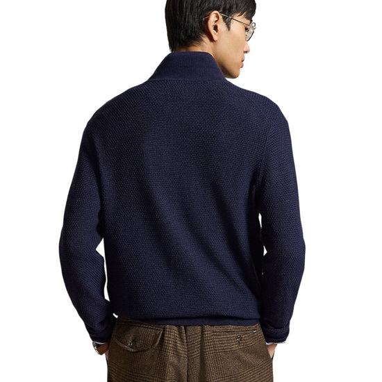 Merino Wool Half Zip Pullover Hunter Navy