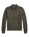 Merino Wool Half Zip Pullover Cargo Olive Heather