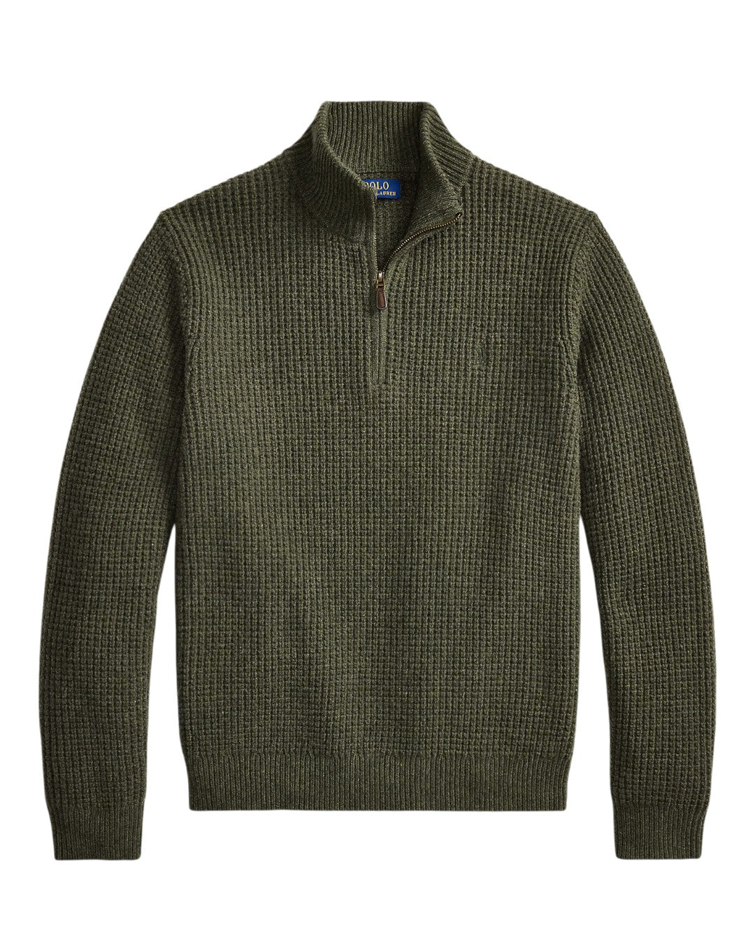 Cotton Wool Half Zip Pullover Olive Shrub Heather
