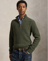 Cotton Wool Half Zip Pullover Olive Shrub Heather