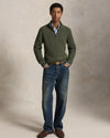 Cotton Wool Half Zip Pullover Olive Shrub Heather