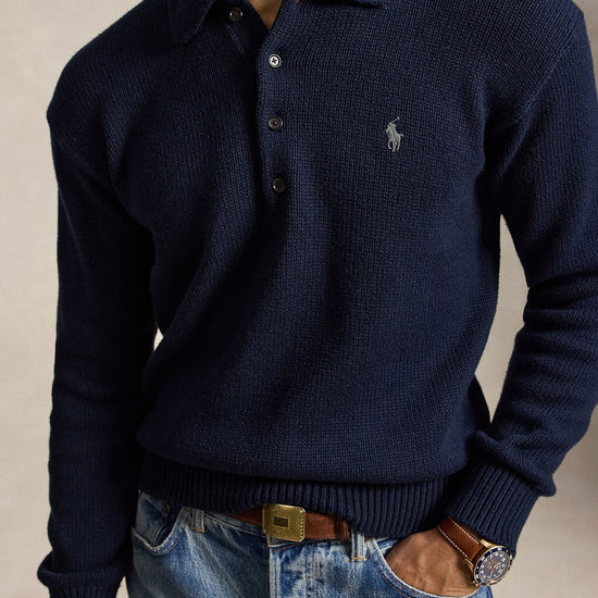 Cotton Turtle Neck Pullover Hunter Navy