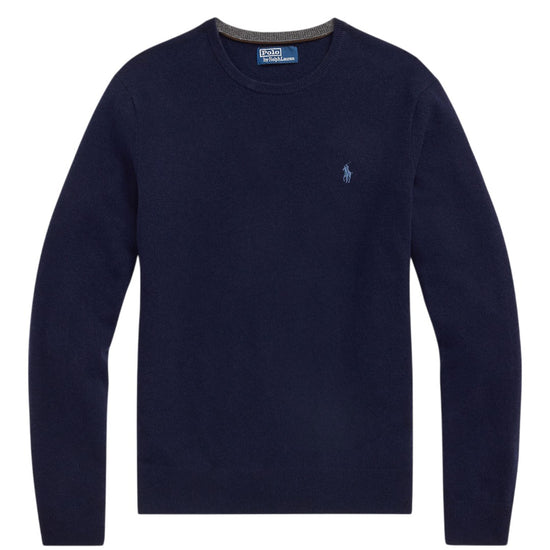 Merino Wool Crew Neck Pull Hunter Navy