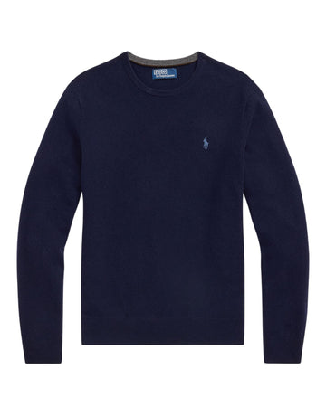 Merino Wool Crew Neck Pull Hunter Navy