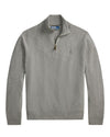 Merino Wool Half Zip Pullover Fawn Heather Grey