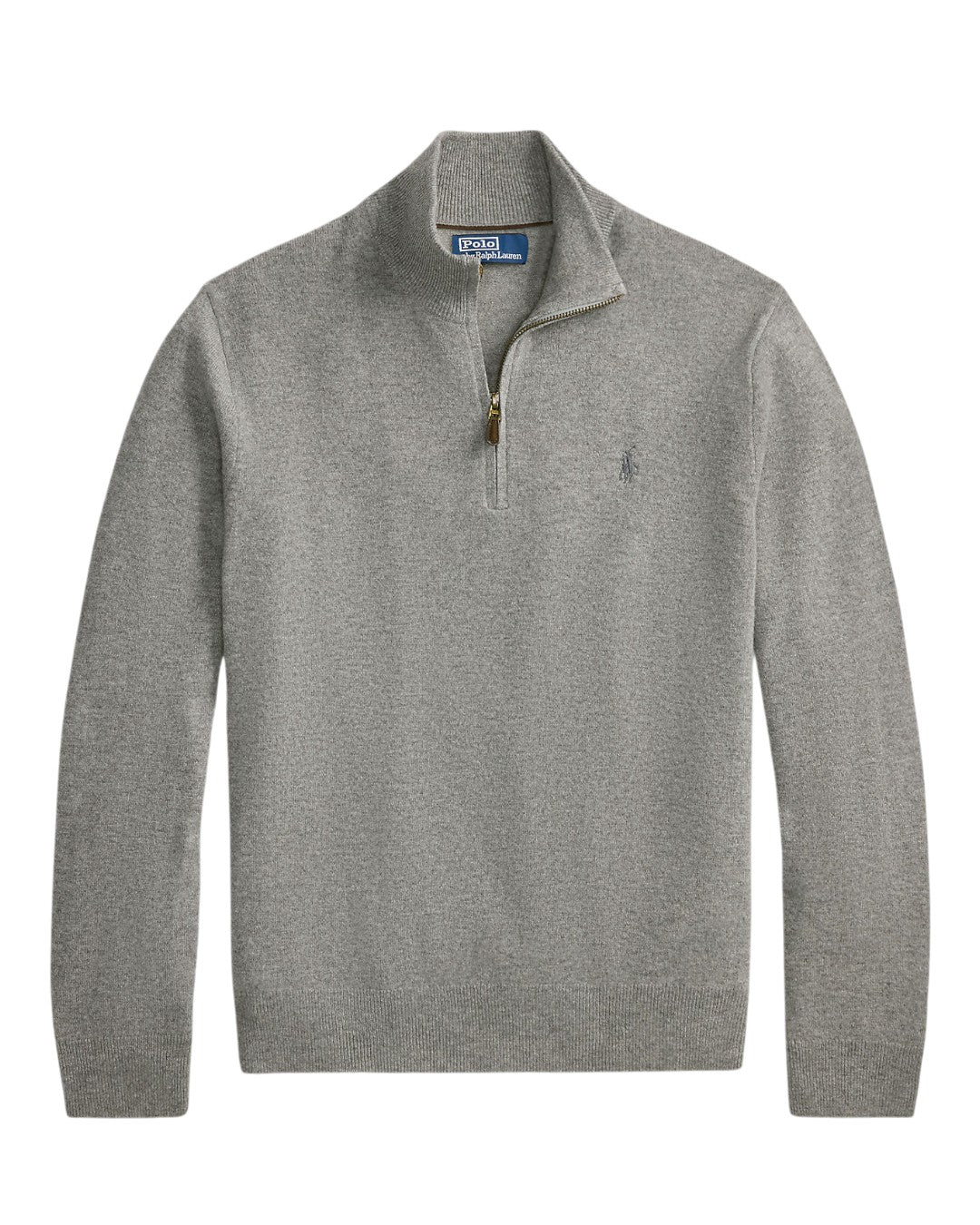 Merino Wool Half Zip Pullover Fawn Heather Grey