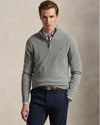 Merino Wool Half Zip Pullover Fawn Heather Grey
