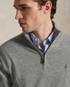 Merino Wool Half Zip Pullover Fawn Heather Grey