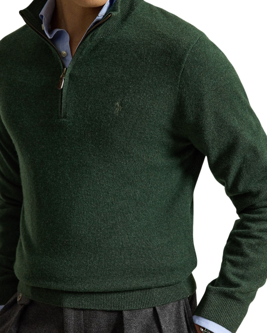 Merino Wool Half Zip Pullover Lodgepole Pine Heather