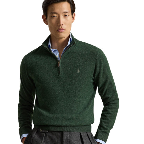 Merino Wool Half Zip Pullover Lodgepole Pine Heather