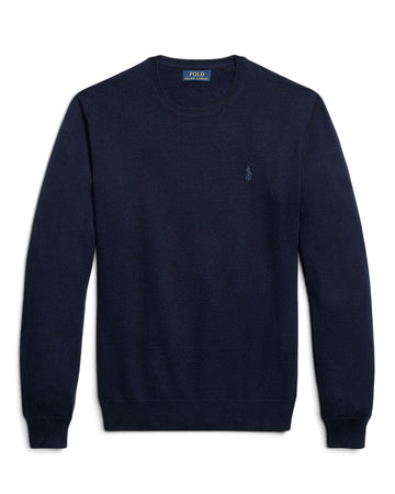 Merino Wool Crew Neck Pullover Hunter Navy