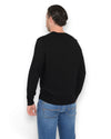 Merino Wool Crew Neck Pullover Polo Black