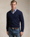 Merino Wool V Neck Pullover Hunter Navy