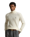Wool Cashmere Blend Cable Knit Turtle Neck Pullover Andover Cream