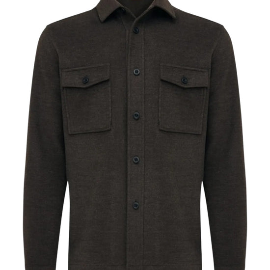 Midtown Peau de Peche Overshirt Deep Brown