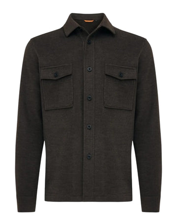 Midtown Peau de Peche Overshirt Deep Brown