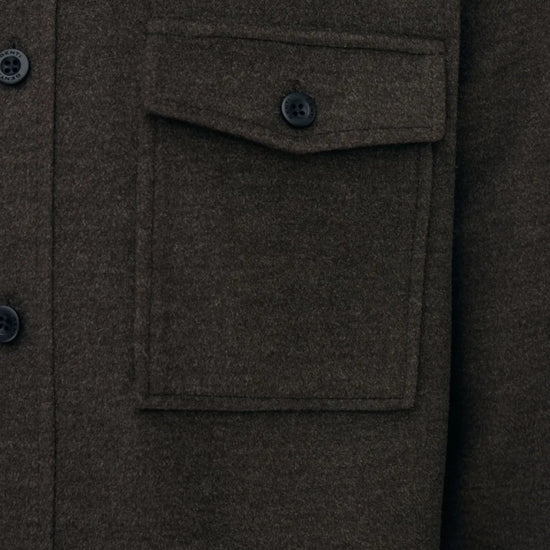 Midtown Peau de Peche Overshirt Deep Brown