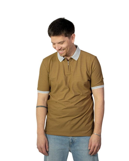 Camel grijs kraagje/rits