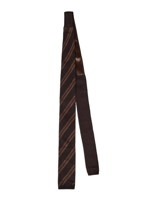 MMGMaze Stripe Knit Tie Black Coffee