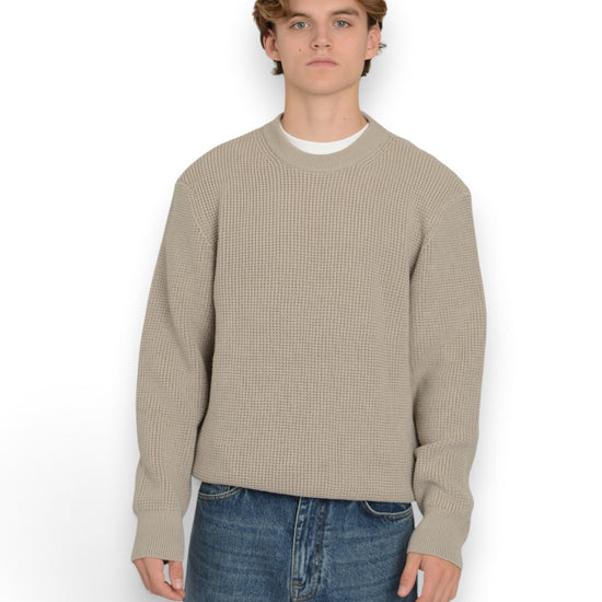 Lawrence Extrafine Merino Patterned Pullover Light Taupe