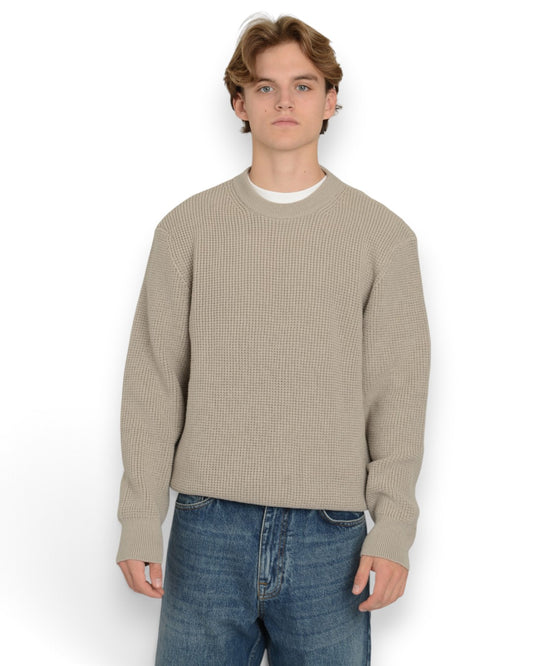 Lawrence Extrafine Merino Patterned Pullover Light Taupe